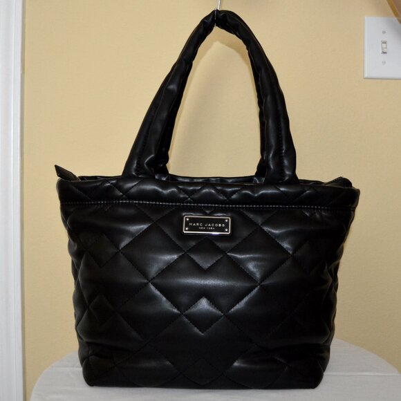 Rare! Marc Jacobs Black Quilted Leather Large Travel Tote - Picture 1 of 16